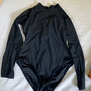 Black Long Sleeve Bathing Suit
